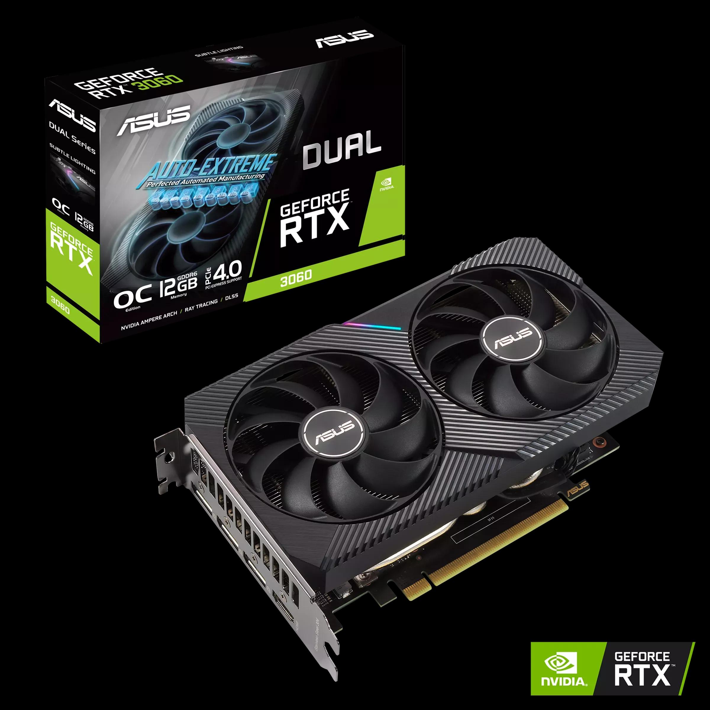 Asus Dual GeForce RTX 3060 V2 OC Edition 12GB GDDR6 Graphics Card (DUAL-RTX3060-O12G-V2)