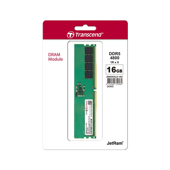 Transcend JetRam 16GB DDR5 4800MHz – U-DIMM, 4800 MHz , Desktop Ram Price Nepal
