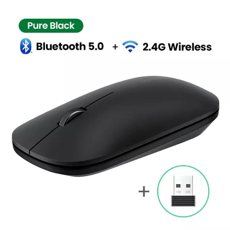 UGREEN Portable Wireless Mouse 2.4G + Bluetooth Silence Design 4000DPI (Jet Black)