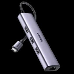 UGREEN USB-C to 3×USB3.0 Hub+RJ45 (1000M) Ethernet Adapter Price Nepal